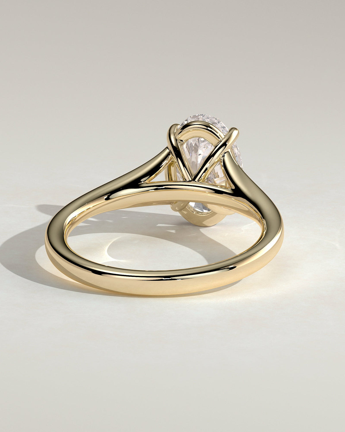 Oval Split Shank Solitaire Lab Grown Diamond Engagement Ring