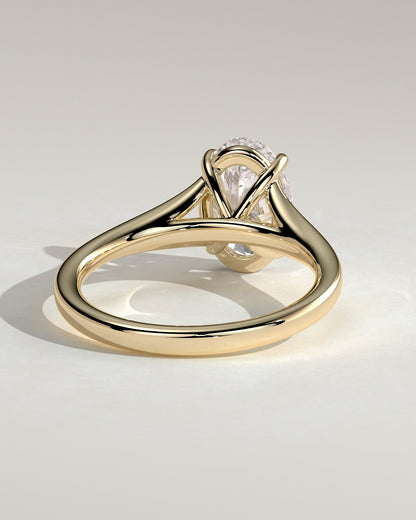 Oval Split Shank Solitaire Lab Grown Diamond Engagement Ring