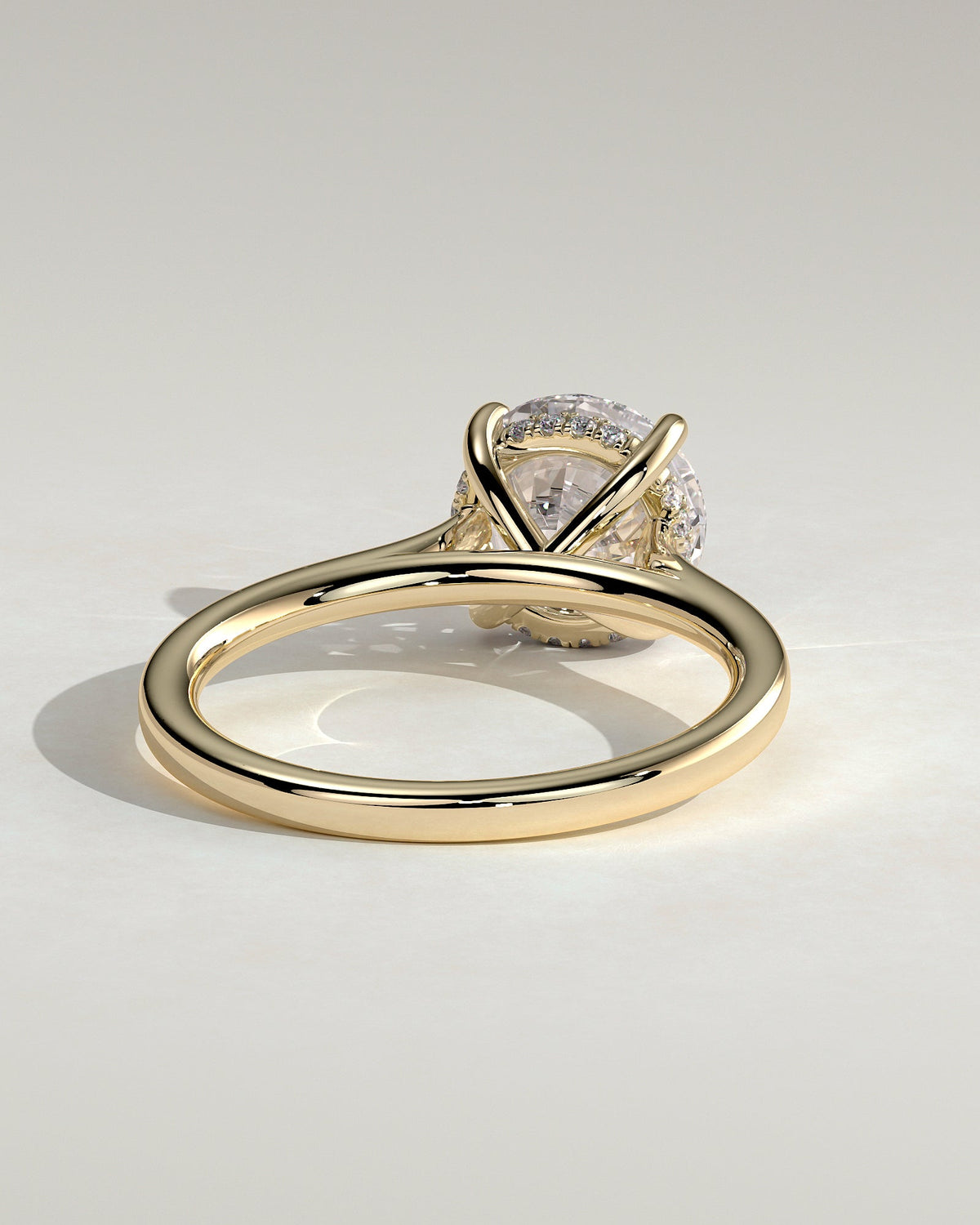 Round Cathedral & Hidden Halo Lab Grown Diamond Engagement Ring