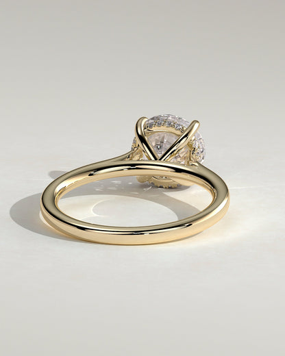 Round Cathedral & Hidden Halo Lab Grown Diamond Engagement Ring