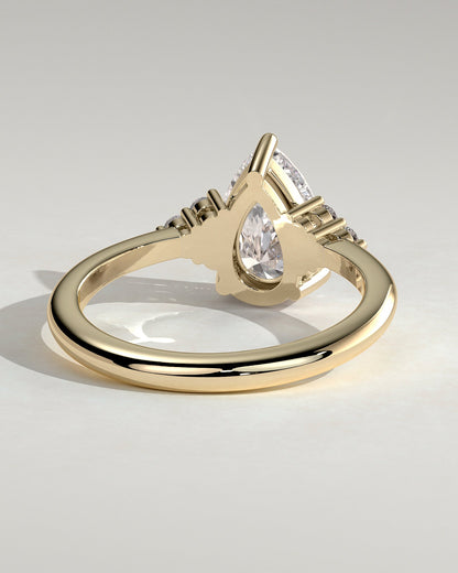 Pear Cluster Lab Grown Diamond Engagement Ring