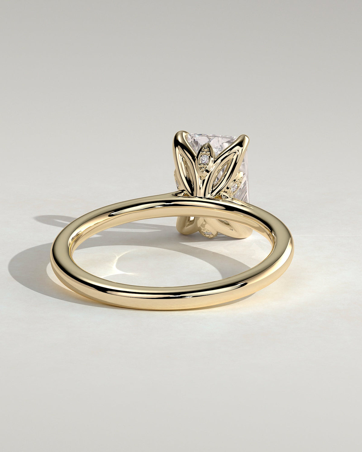 Radiant Solitaire With Tulip Prongs Lab Grown Diamond Engagement Ring