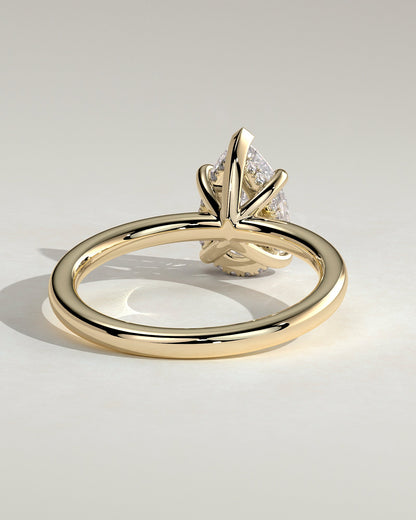 Pear Hidden Halo Lab Grown Diamond Engagement Ring