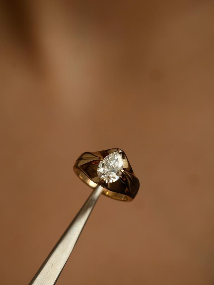 Marquise Cut Cluster Styled Lab Grown Diamond Engagement Ring