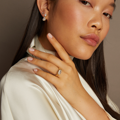 2 CT Round Three Stones Lab Grown Diamond Engagement Ring