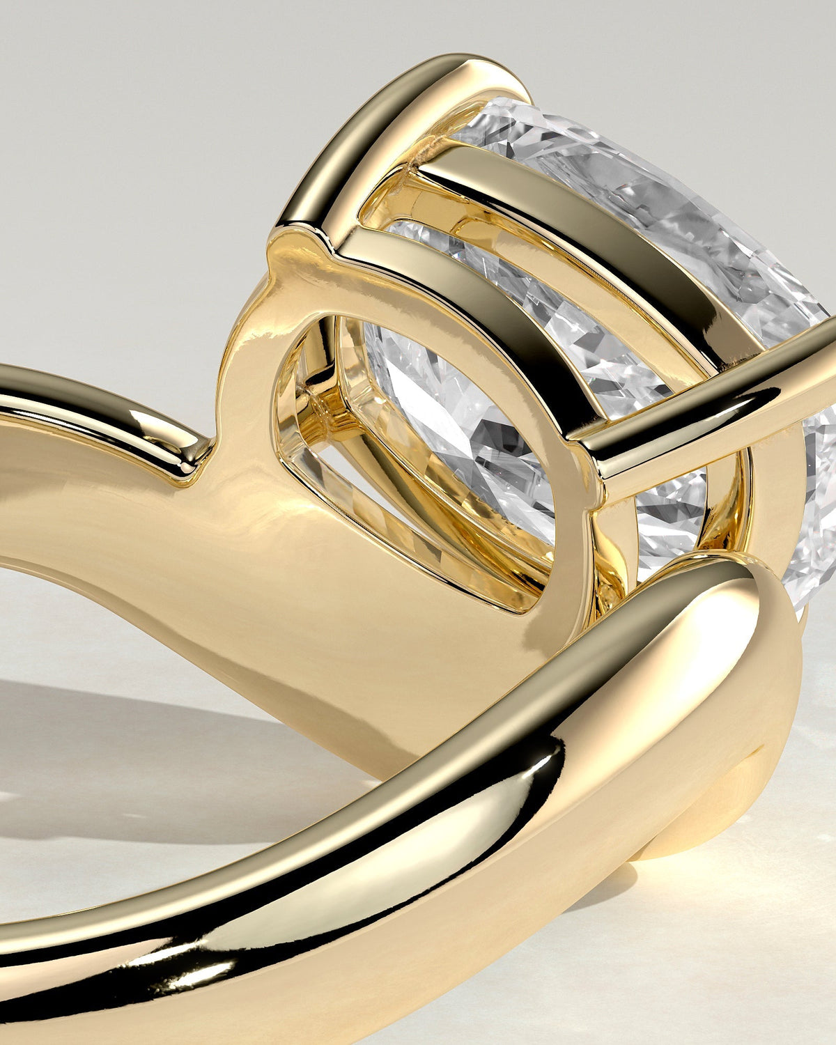 Elongated Cushion Swirl Solitaire Lab Grown Diamond Engagement Ring