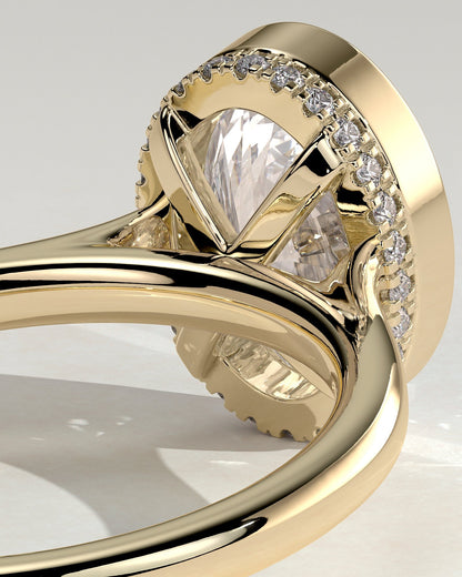 Oval Bezel & Hidden Halo Lab Grown Diamond Engagement Ring