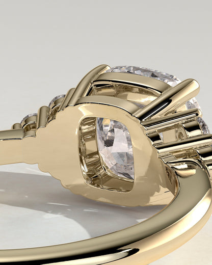 Cushion Cluster Lab Grown Diamond Engagement Ring