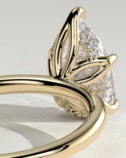 Pear Hidden Halo Lab Grown Diamond Engagement Ring