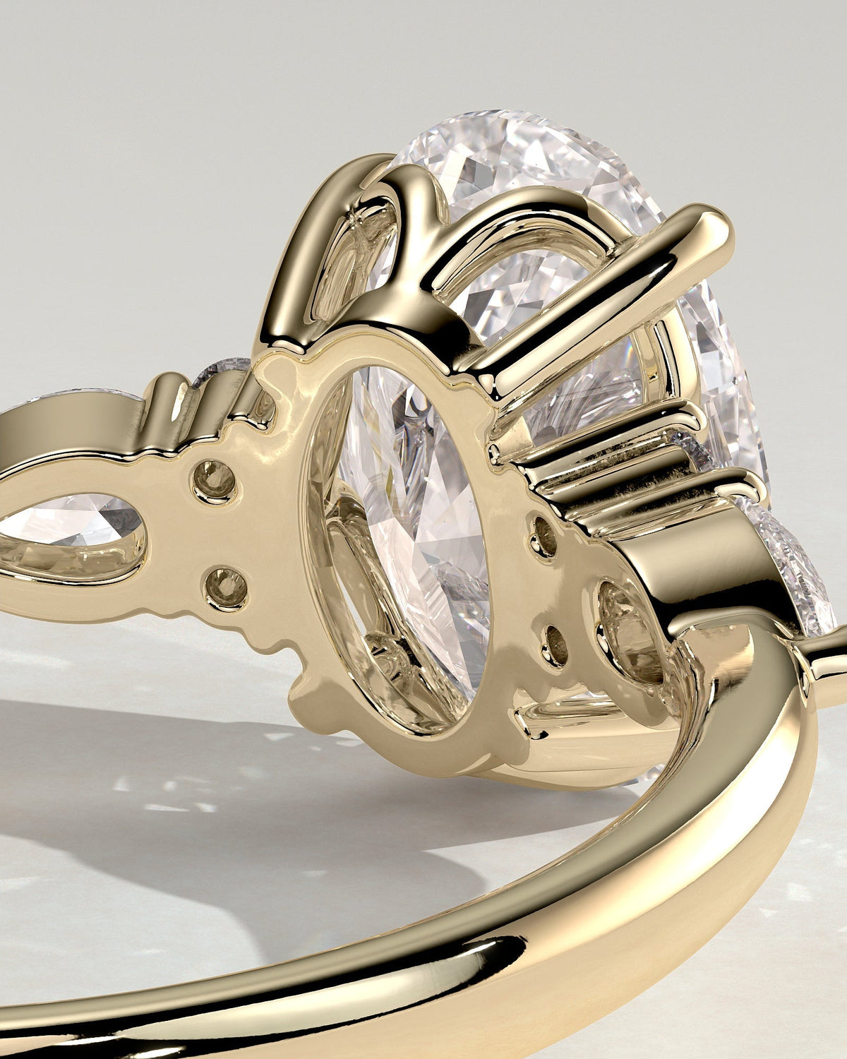 Oval Cluster Lab Grown Diamond Engagement Ring