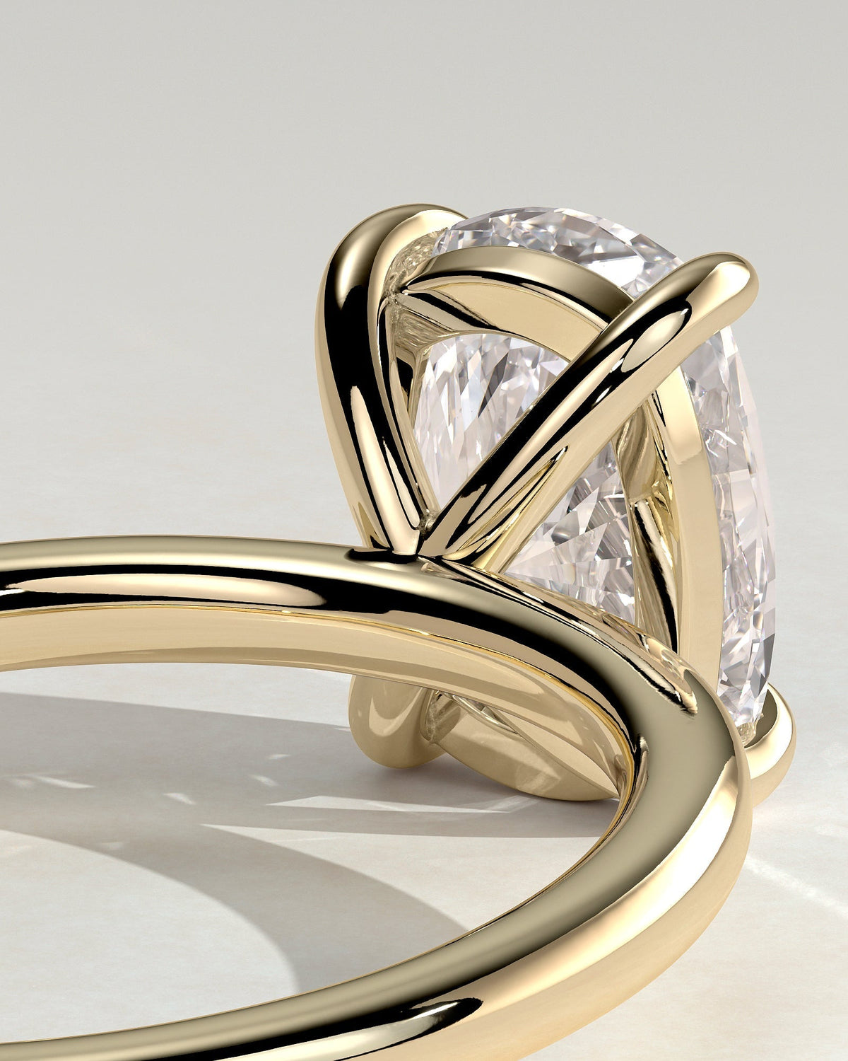 Elongated Cushion Solitaire Lab Grown Diamond Engagement Ring