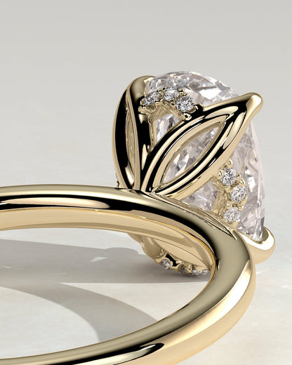 Cushion Solitaire With Tulip Prongs Lab Grown Diamond Engagement Ring