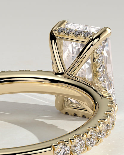 Radiant Hidden Halo & Pave Lab Grown Diamond Engagement Ring