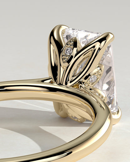 Radiant Solitaire With Tulip Prongs Lab Grown Diamond Engagement Ring