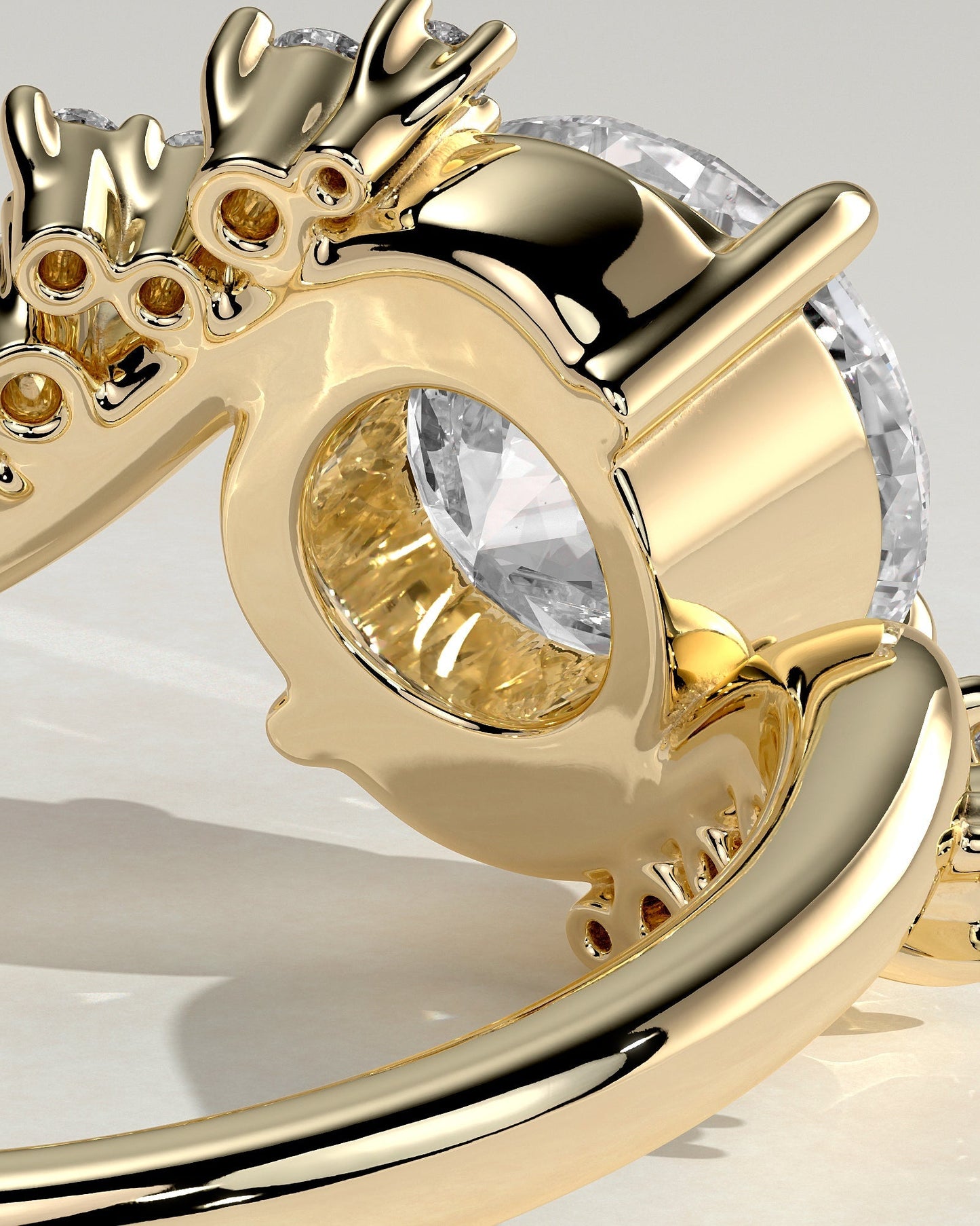 Round Swirl Cluster Lab Grown Diamond Engagement Ring