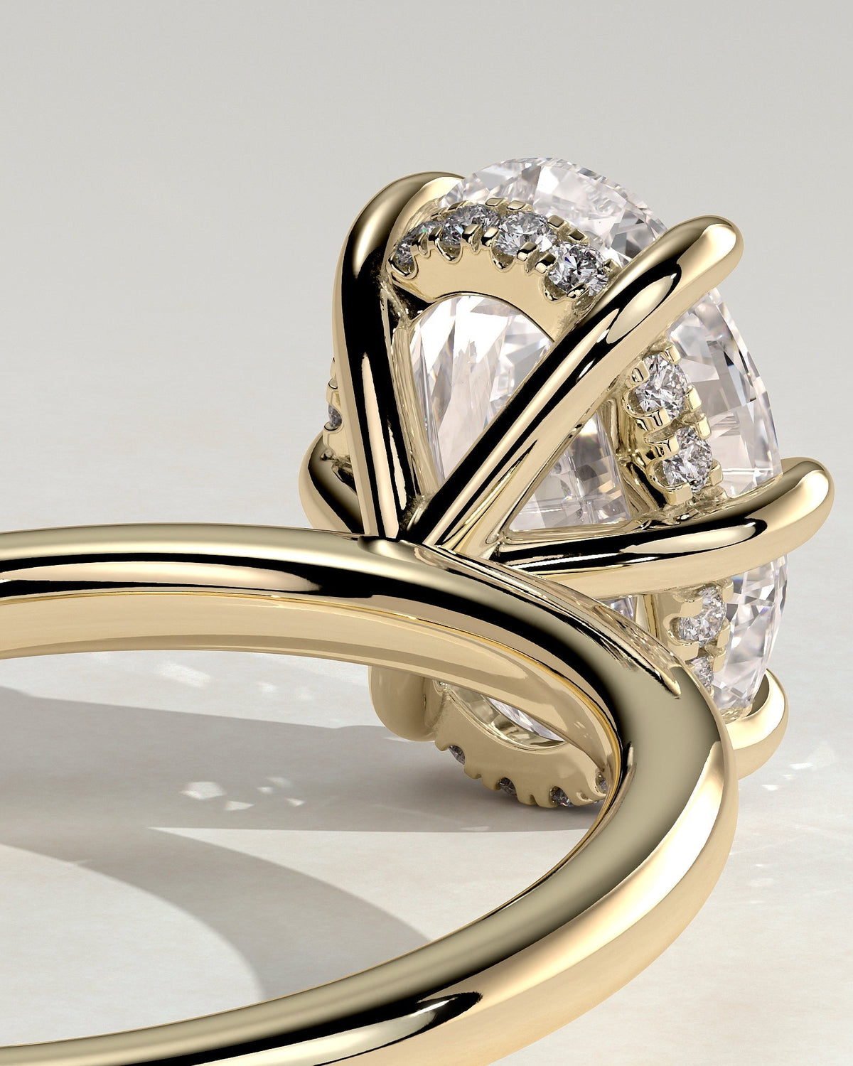 Oval Hidden Halo Lab Grown Diamond Engagement Ring