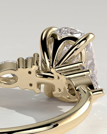 Elongated Cushion Cluster Lab Grown Diamond Engagement Ring