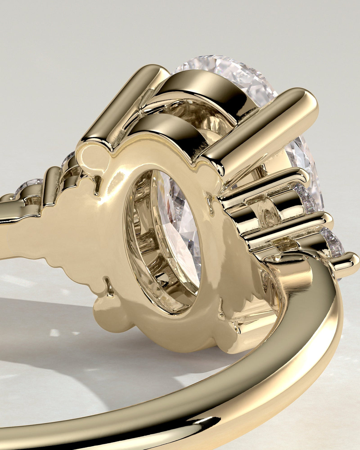 Oval Cluster Lab Grown Diamond Engagement Ring
