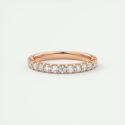 0.84 Round Cut Shared Prong Moissanite Bridal Wedding Band 11