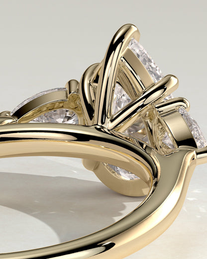 Pear Three Stones Lab Grown Diamond Engagement Ring