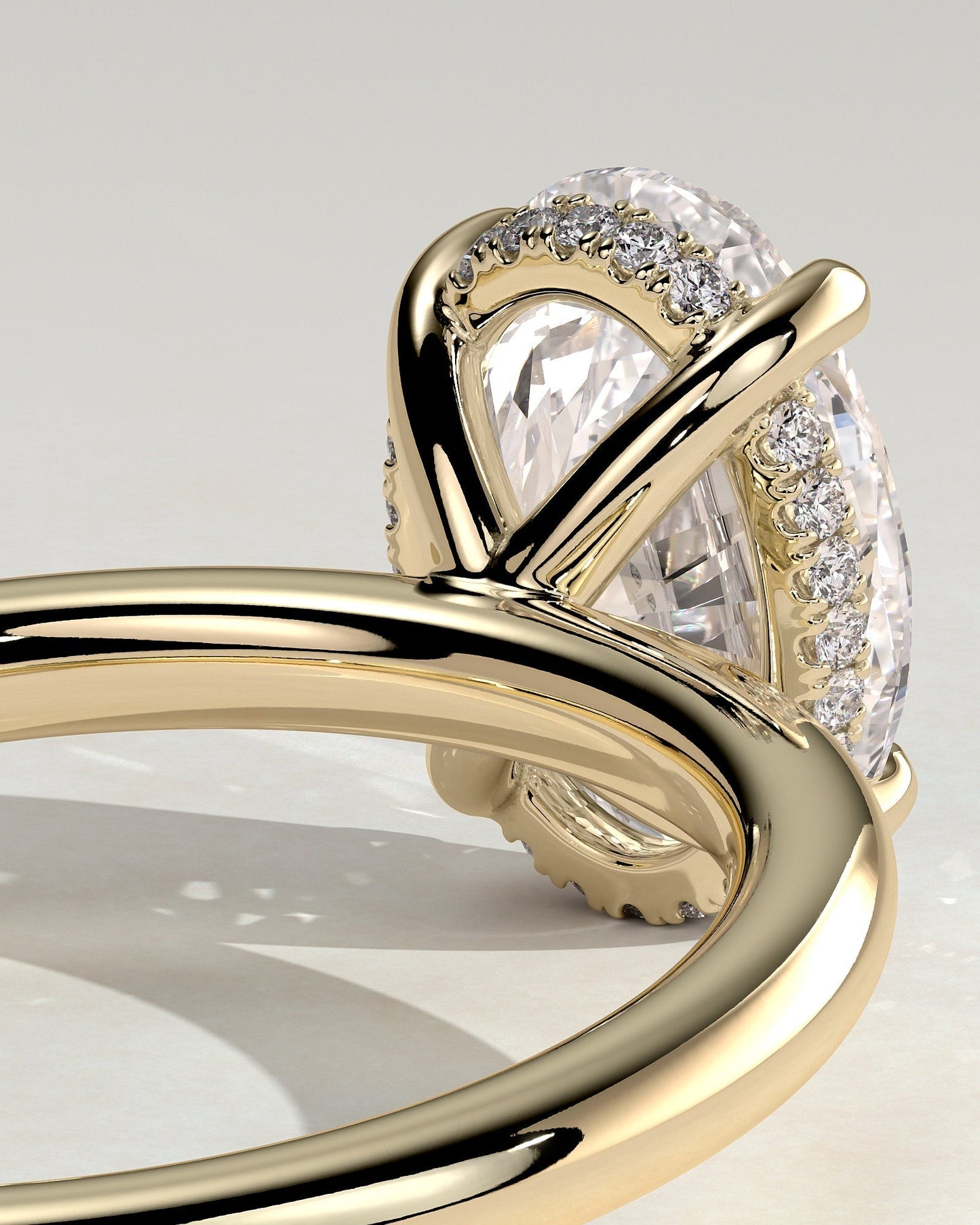 Oval Hidden Halo Lab Grown Diamond Engagement Ring