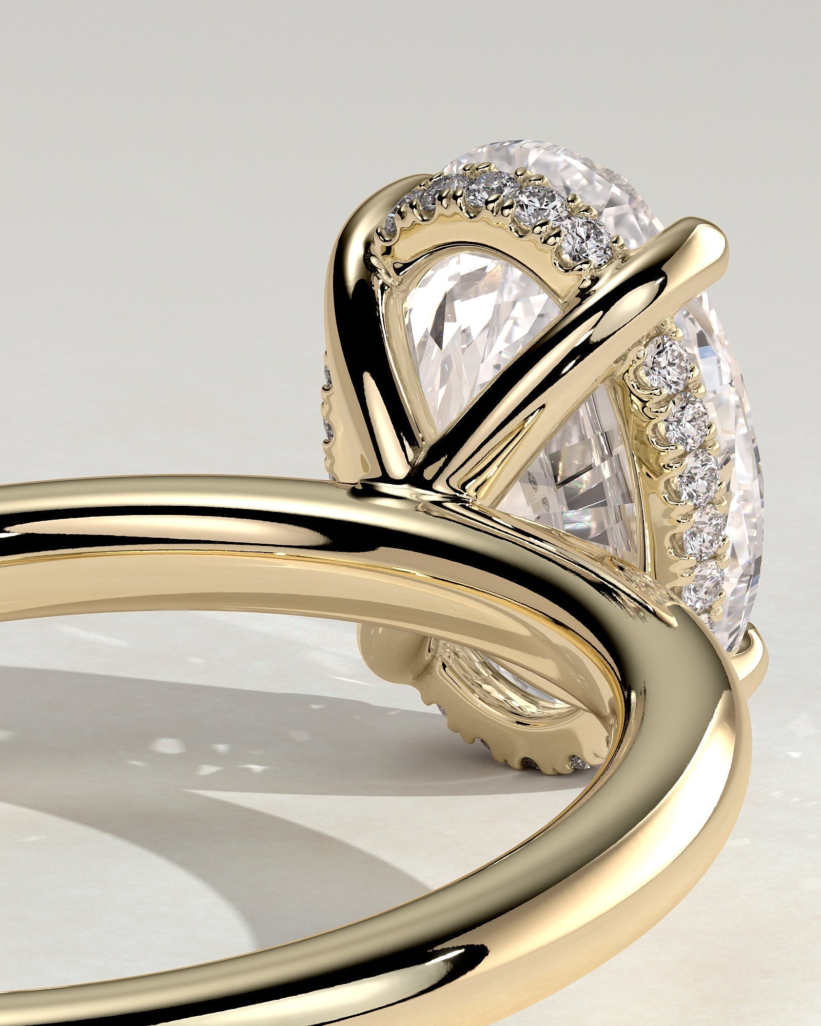 Oval Hidden Halo Lab Grown Diamond Engagement Ring
