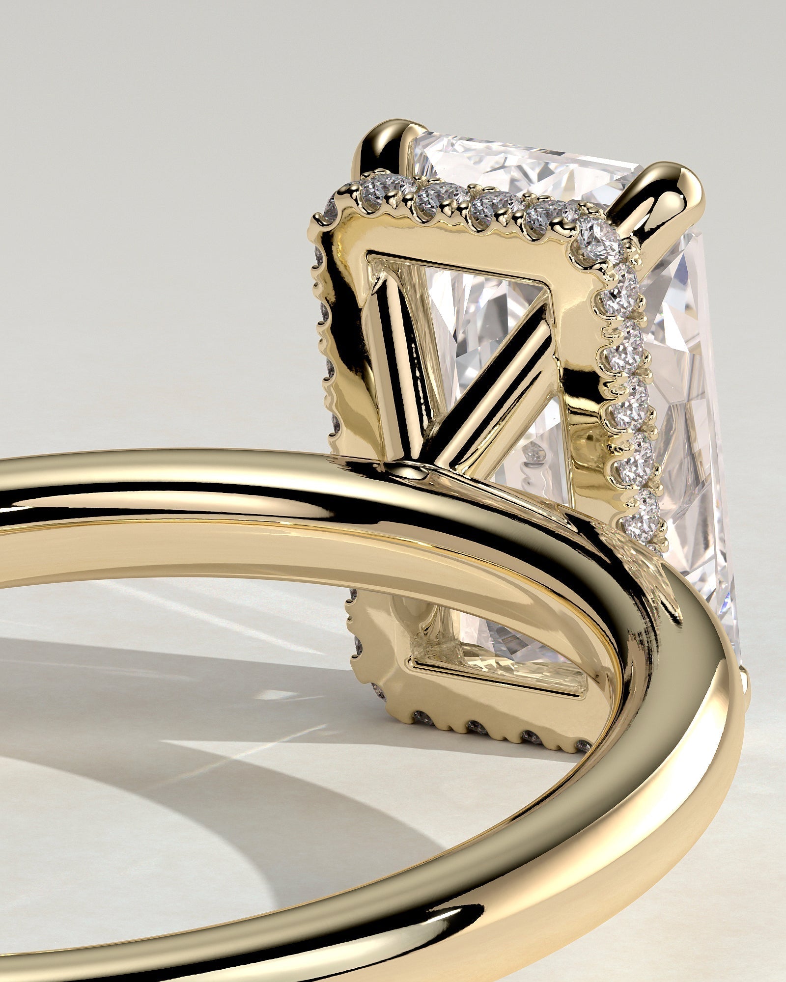 Radiant Hidden Halo Lab Grown Diamond Engagement Ring