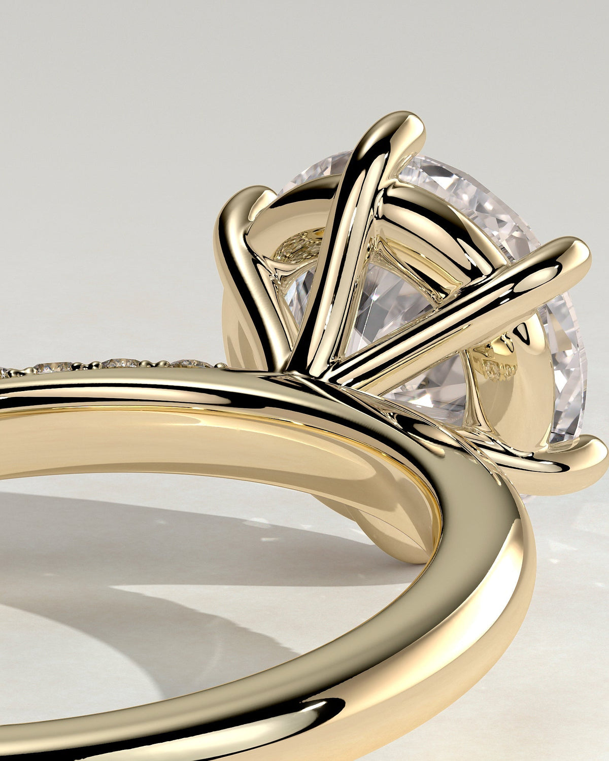 Round Minimal Cluster Lab Grown Diamond Engagement Ring