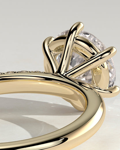 Round Minimal Cluster Lab Grown Diamond Engagement Ring