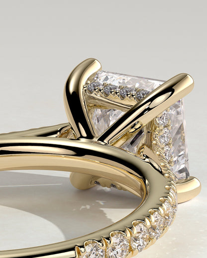 Princess Hidden Halo and Pave Lab Grown Diamond Engagement Ring