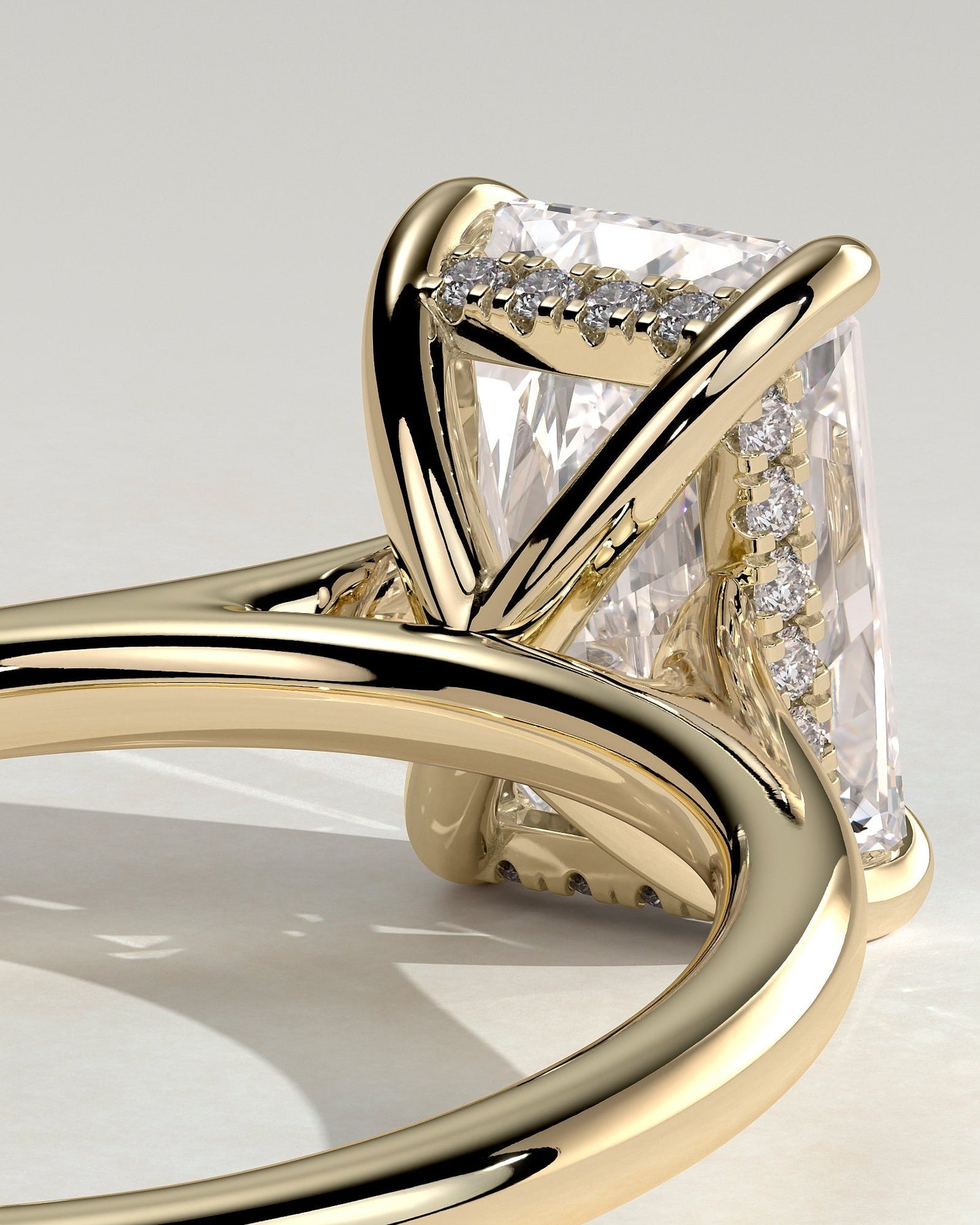 Radiant Hidden Halo Lab Grown Diamond Engagement Ring