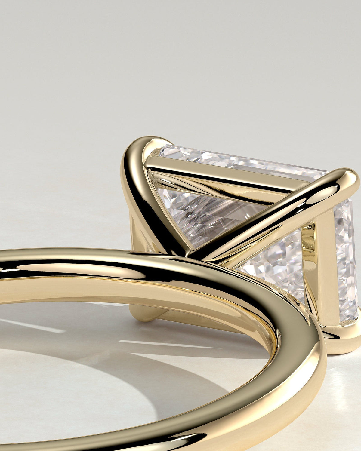 Emerald East West Solitaire Lab Grown Diamond Engagement Ring