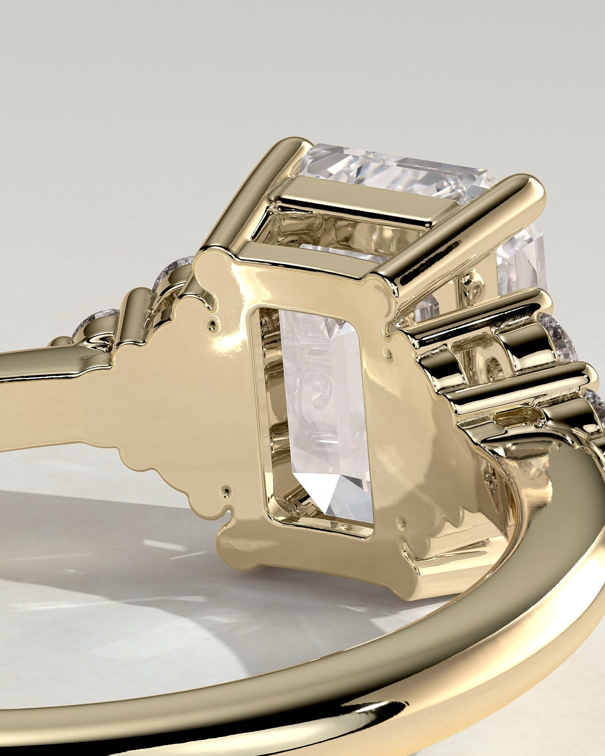 Emerald Cluster Lab Grown Diamond Engagement Ring