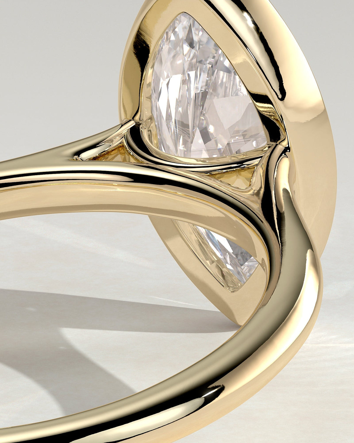 Marquise Bezel Solitaire Lab Grown Diamond Engagement Ring