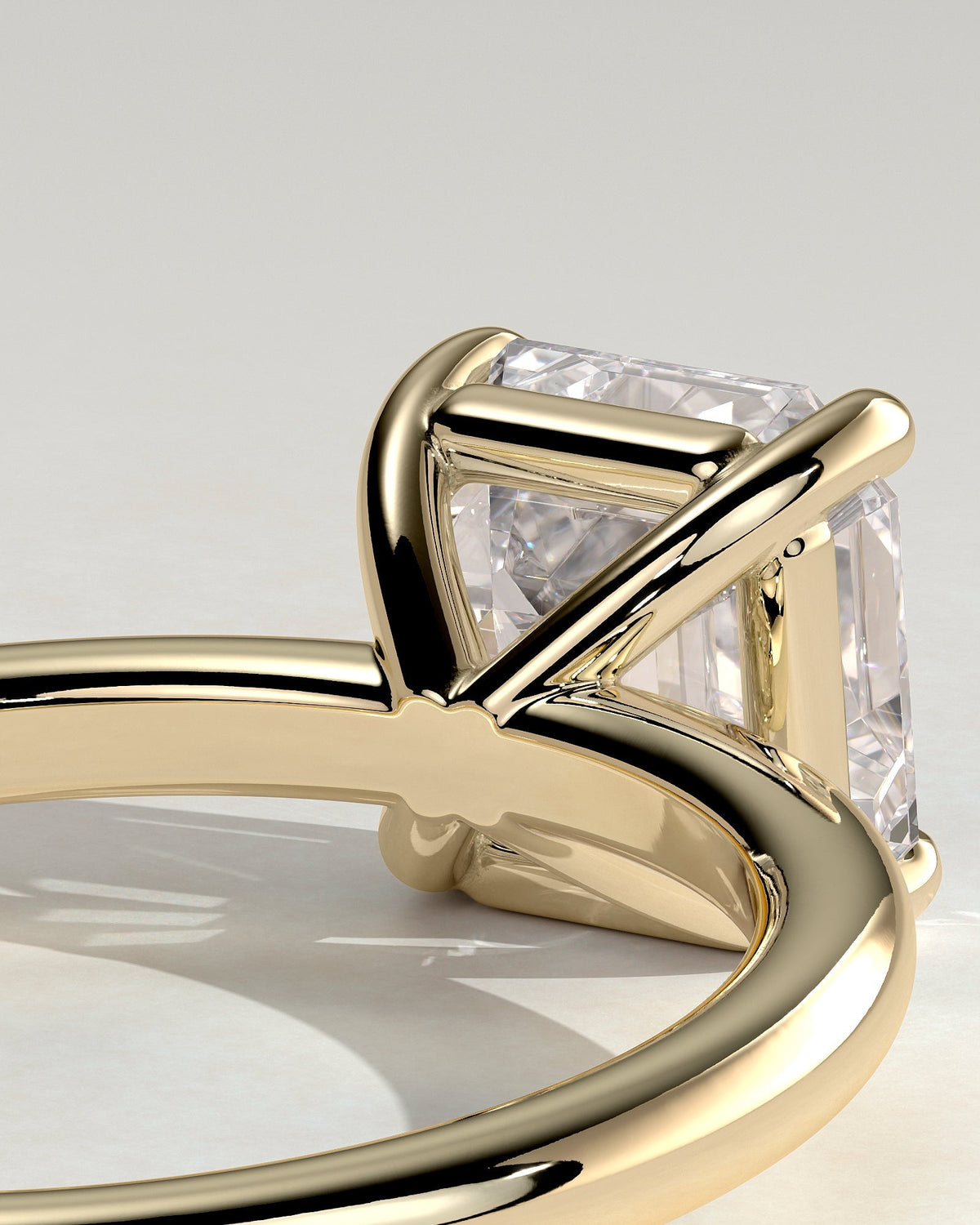 Asscher Solitaire Lab Grown Diamond Engagement Ring