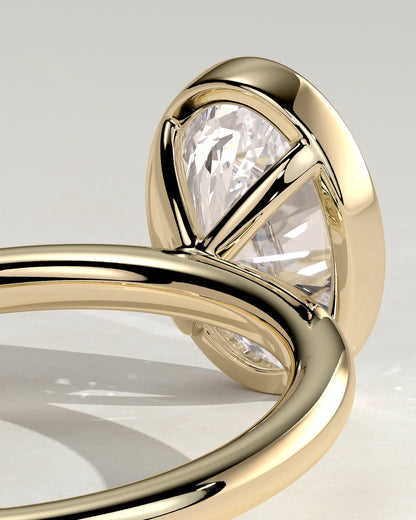Oval Solitaire Bezel Lab Grown Diamond Engagement Ring