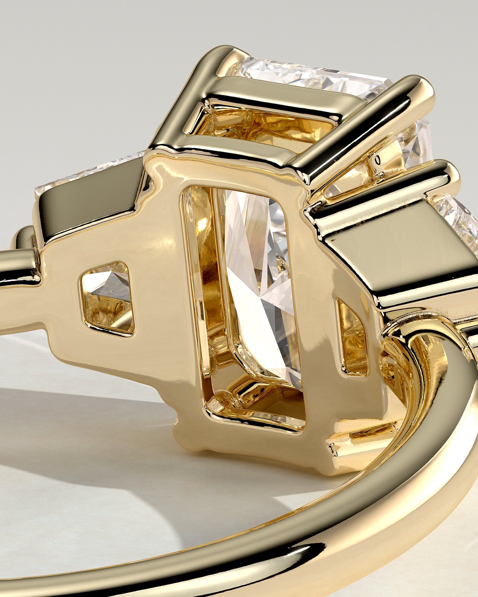 Radiant Three Stones Lab Grown Diamond Engagement Ring