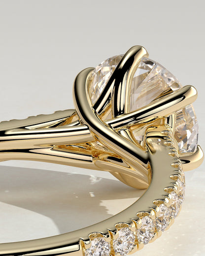 Round Pave & Cathedral Lab Grown Diamond Engagement Ring