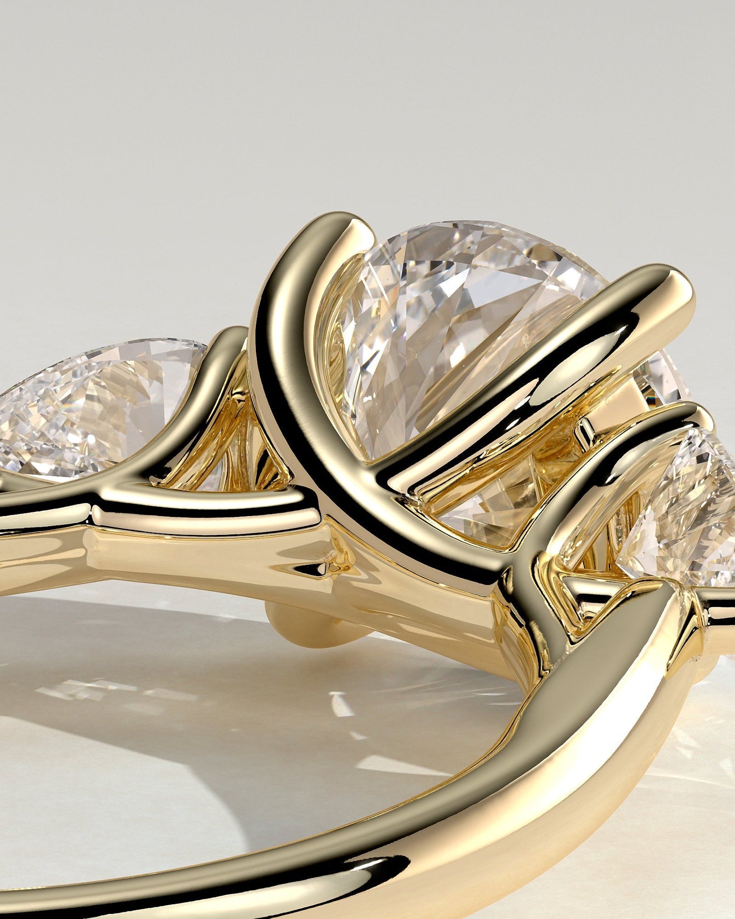 Round Three Stones Lab Grown Diamond Engagement Ring