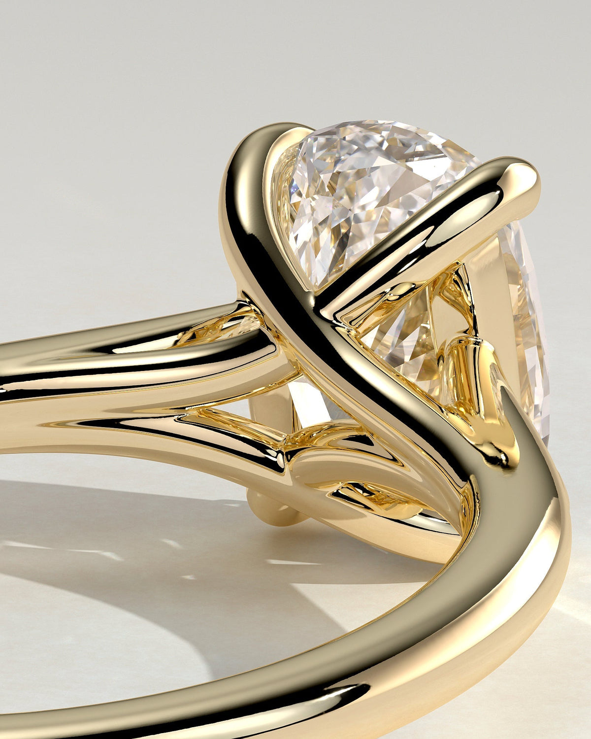 Elongated Cushion Solitaire Lab Grown Diamond Engagement Ring