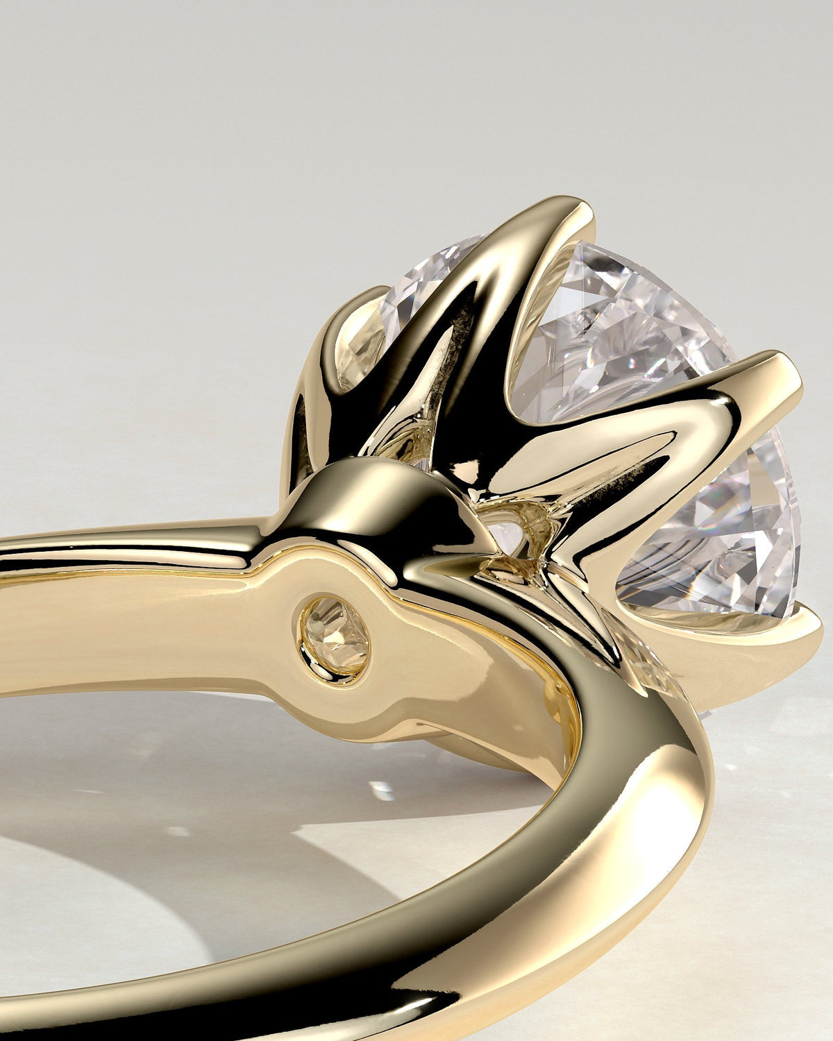 Round Knife Edge Solitaire Lab Grown Diamond Engagement Ring