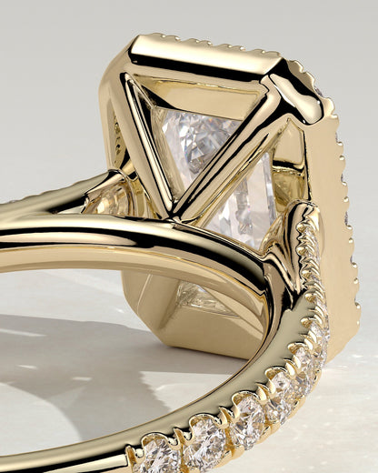 Emerald Halo and Pave Lab Grown Diamond Engagement Ring