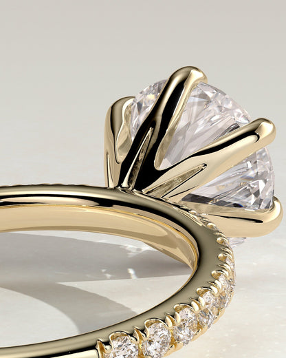 Round Pave Lab Grown Diamond Engagement Ring