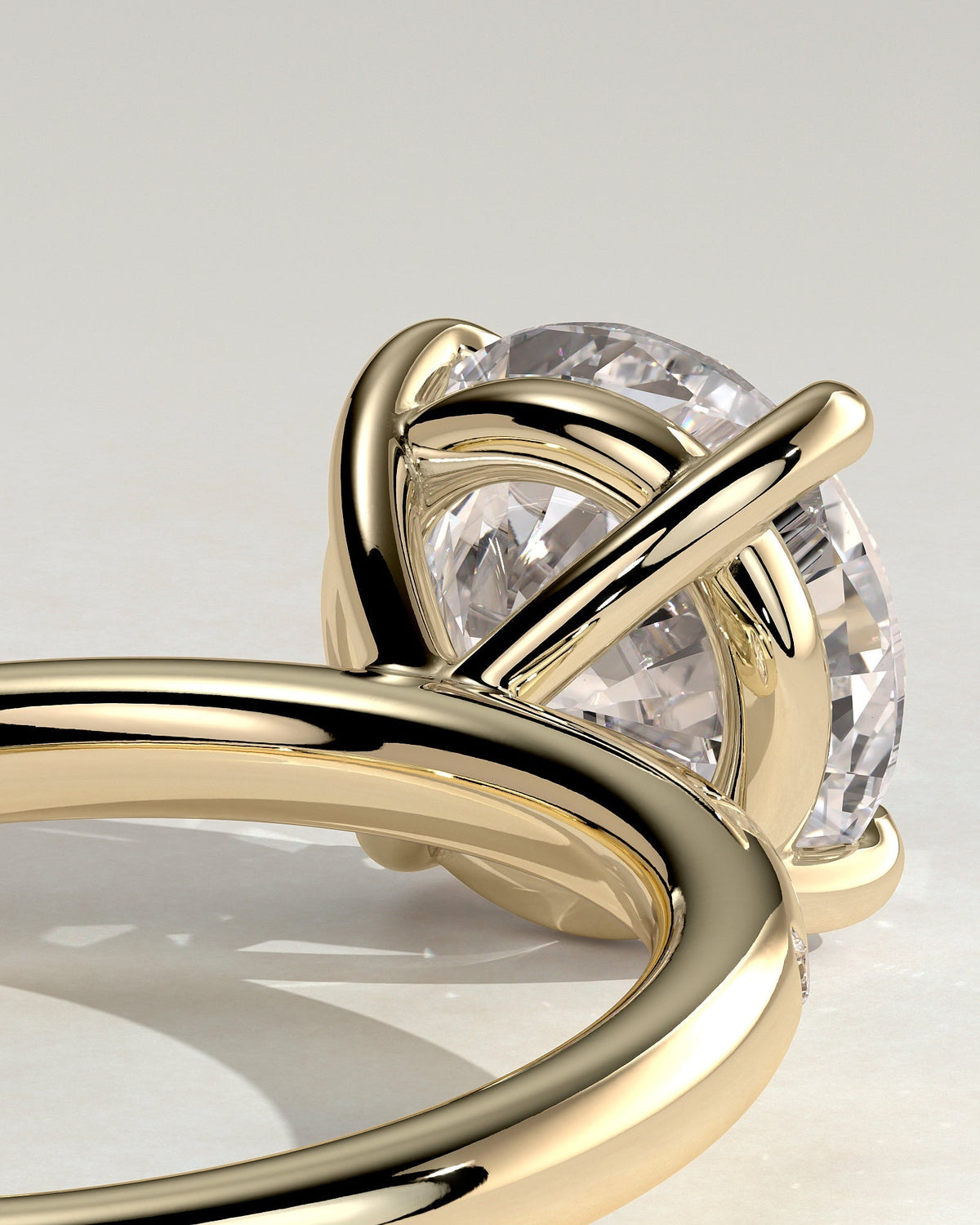 Round Dainty Pave Lab Grown Diamond Engagement Ring