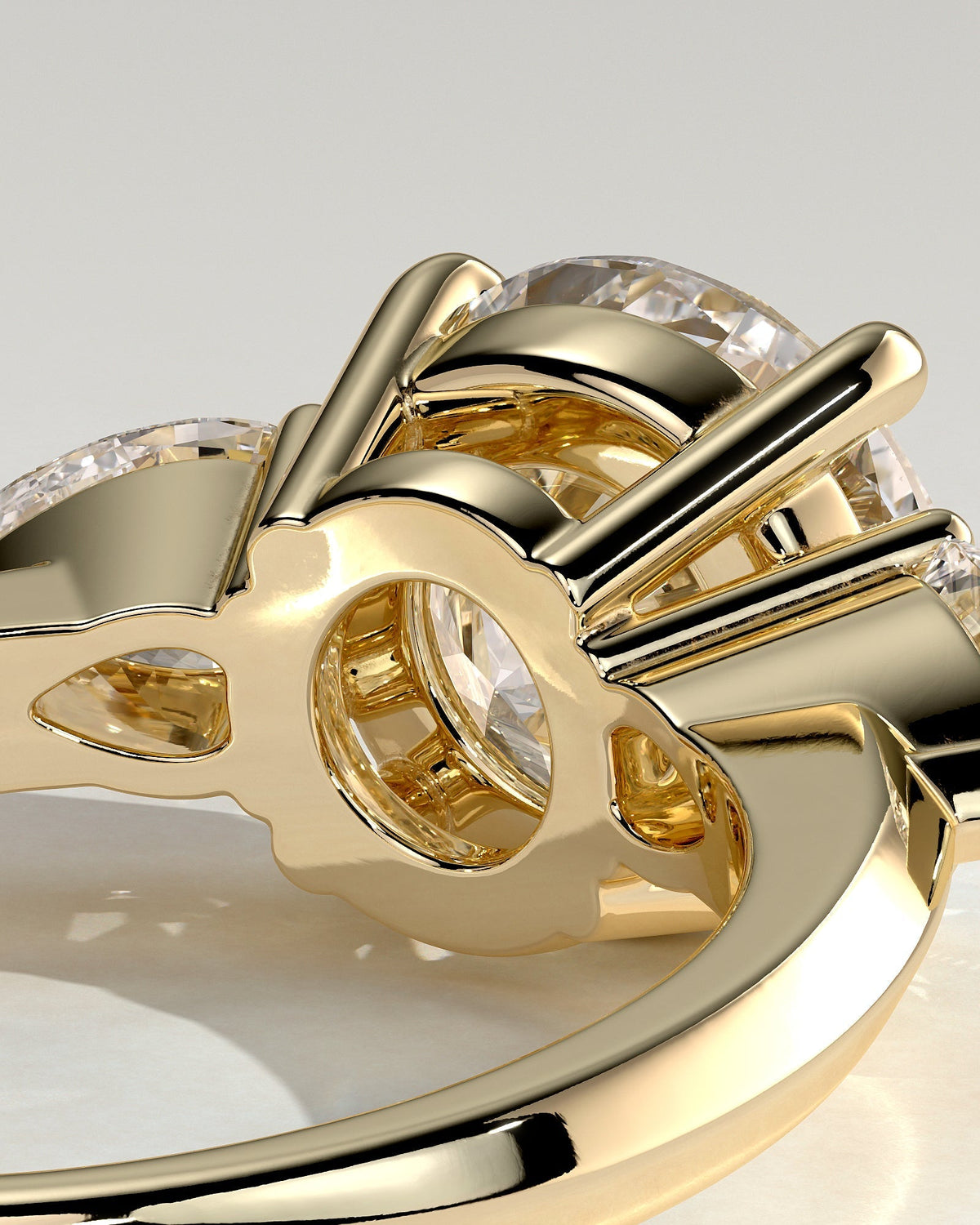 Round Three Stones Lab Grown Diamond Engagement Ring