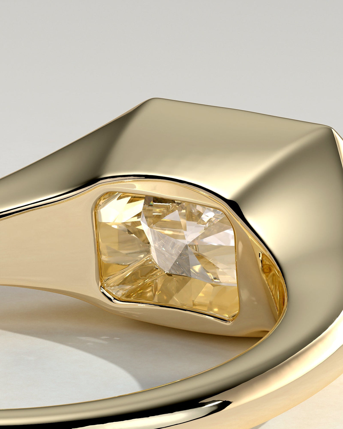 Radiant Signet Solitaire Lab Grown Diamond Engagement Ring