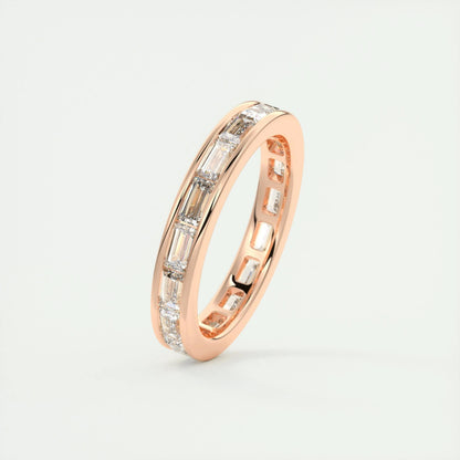 1.87 Emerald Cut Channel Moissanite Bridal Wedding Band 15