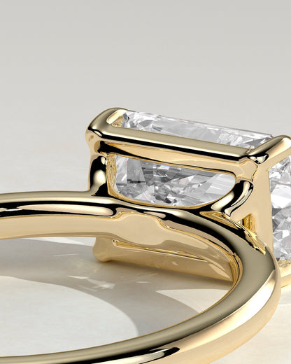 Radiant East West Solitaire Lab Grown Diamond Engagement Ring