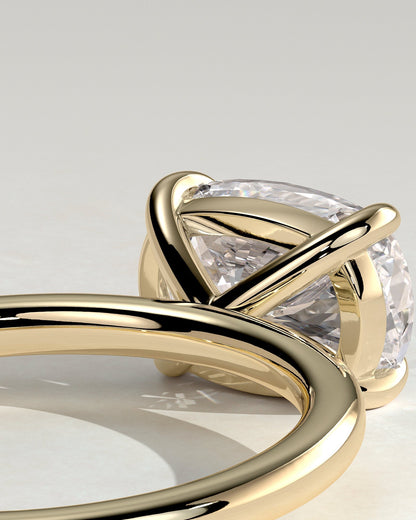 Elongated Cushion East West Solitaire Lab Grown Diamond Engagement Ring