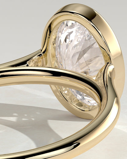 Oval Solitaire Bezel Lab Grown Diamond Engagement Ring